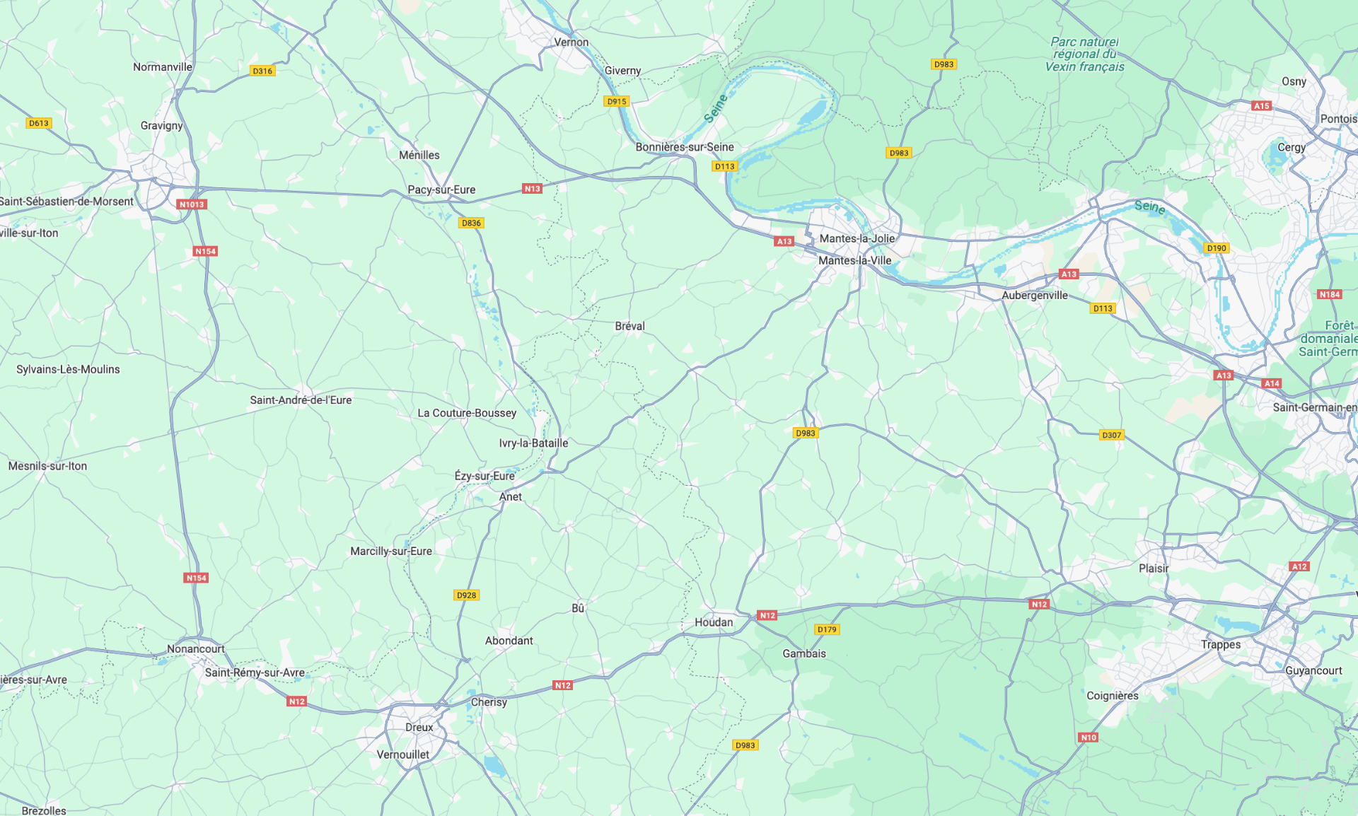 Carte de la zone d'intervention autour de Longnes